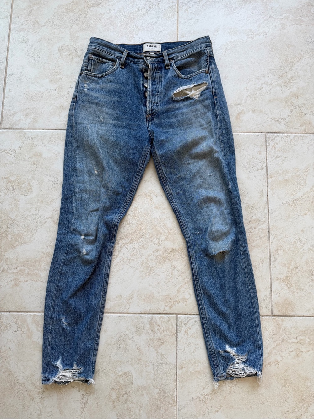 AGOLDE Jamie Distressed Jeans Button Fly